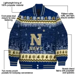 navy midshipmen snowy pines blue varsity jacket best selling