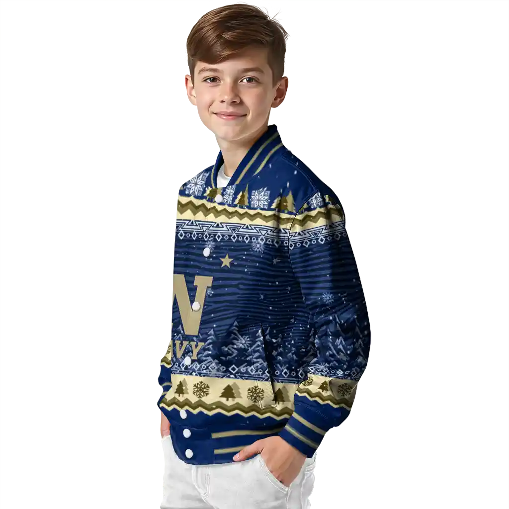 navy midshipmen snowy pines blue varsity jacket trendy navy midshipmen snowy pines blue varsity jacket trendy