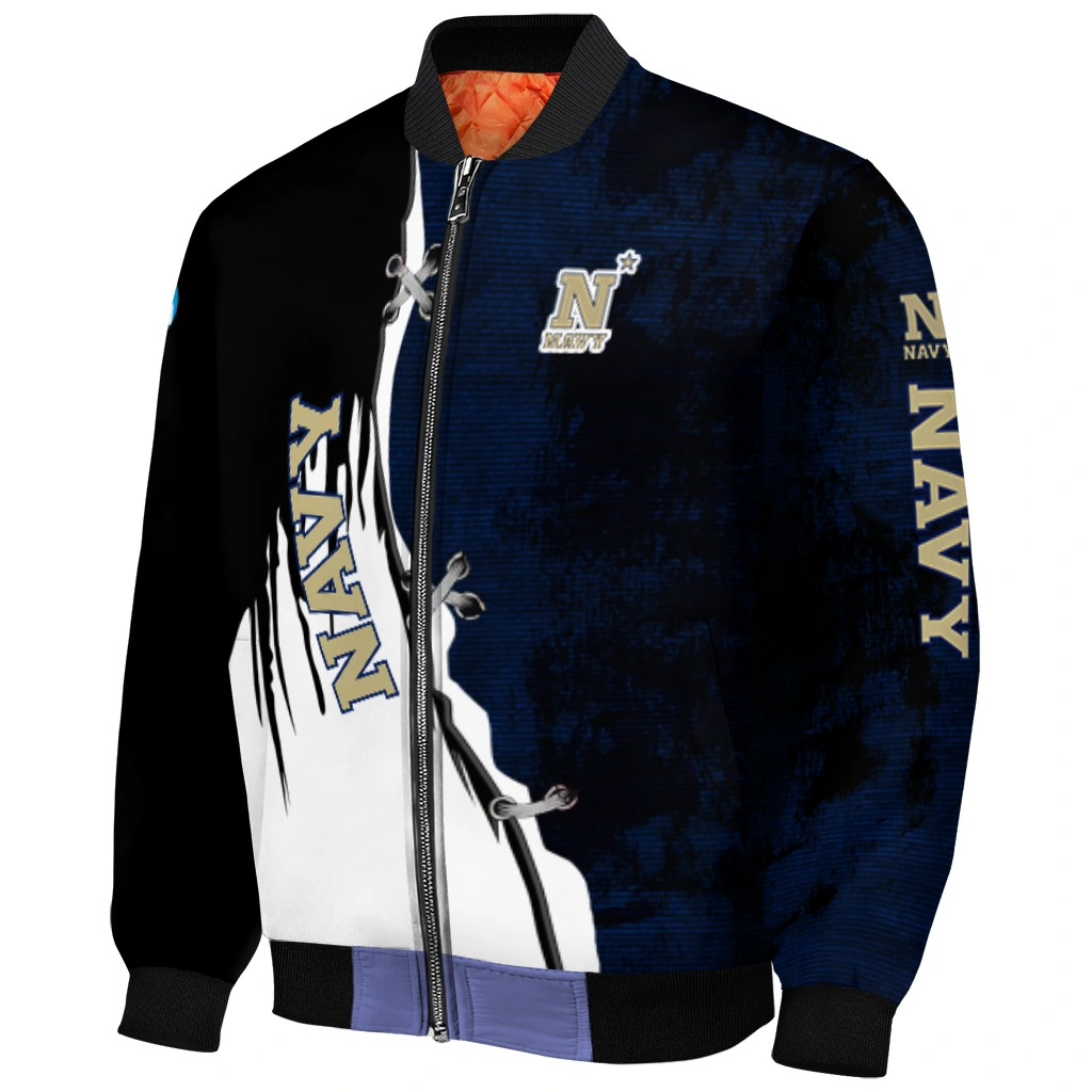 navy midshipmen torn texture print blue black bomber jacket fashion forward navy midshipmen torn texture print blue black bomber jacket fashion forward