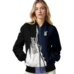 navy midshipmen torn texture print blue black bomber jacket best selling