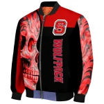 nc state wolfpack fire skull red black bomber jacket best selling