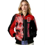 nc state wolfpack fire skull red black bomber jacket best selling