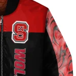 nc state wolfpack fire skull red black bomber jacket best selling