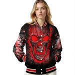 nc state wolfpack inferno skull red black varsity jacket best selling