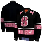 nc state wolfpack pink ribbon black pink bomber jacket best selling