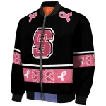 nc state wolfpack pink ribbon black pink bomber jacket best selling