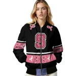 nc state wolfpack pink ribbon black pink bomber jacket best selling