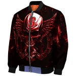 nc state wolfpack skull bite red black bomber jacket best selling