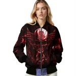 nc state wolfpack skull bite red black bomber jacket best selling