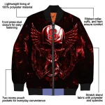 nc state wolfpack skull bite red black bomber jacket best selling