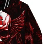 nc state wolfpack skull bite red black varsity jacket best selling