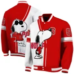 nc state wolfpack snoopy attitude red varsity jacket best selling