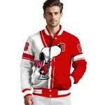 nc state wolfpack snoopy attitude red varsity jacket best selling