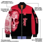 nebraska cornhuskers intricate skull red black bomber jacket best selling