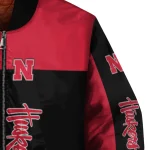nebraska cornhuskers intricate skull red black bomber jacket best selling