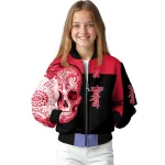 nebraska cornhuskers intricate skull red black bomber jacket best selling