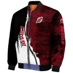 new jersey devils distressed slash red black bomber jacket best selling