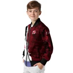 new jersey devils distressed slash red black bomber jacket best selling