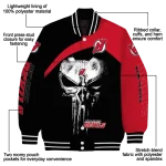 new jersey devils edgy mask red black varsity jacket best selling