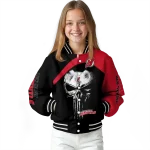 new jersey devils edgy mask red black varsity jacket best selling