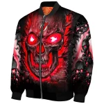 new jersey devils inferno skull red black bomber jacket best selling