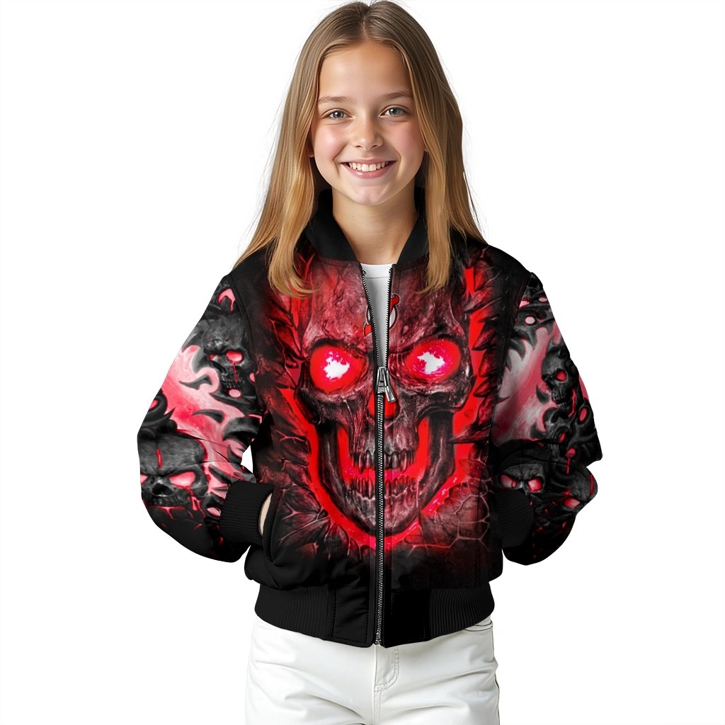 new jersey devils inferno skull red black bomber jacket top rated new jersey devils inferno skull red black bomber jacket top rated