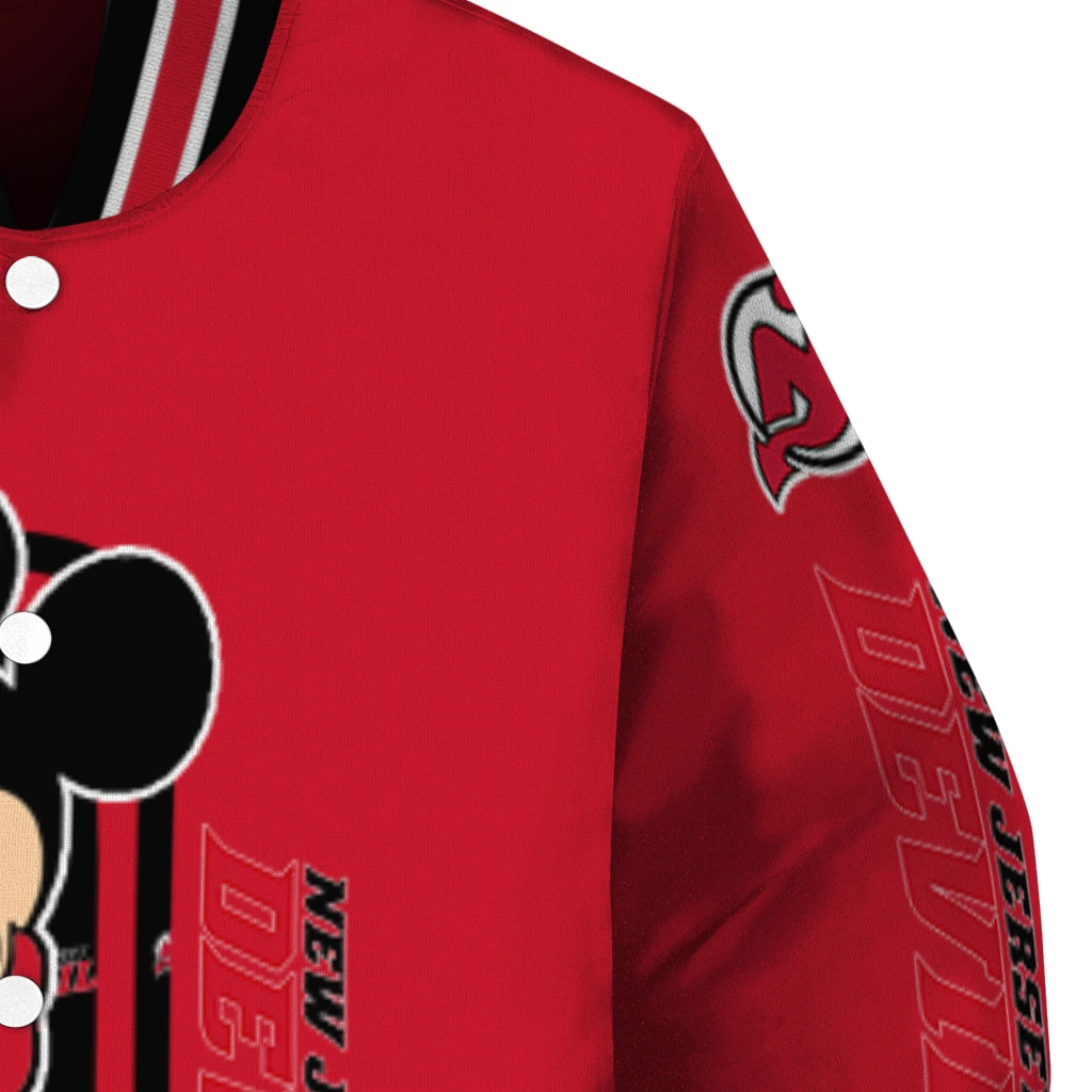 new jersey devils minnie mouse red varsity jacket premium grade new jersey devils minnie mouse red varsity jacket premium grade