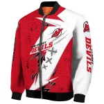 new jersey devils ripped bolt red white bomber jacket best selling