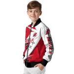 new jersey devils ripped bolt red white bomber jacket best selling