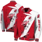 new jersey devils ripped bolt red white varsity jacket best selling