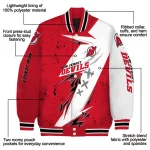 new jersey devils ripped bolt red white varsity jacket best selling