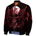 new jersey devils skull bite red black bomber jacket best selling