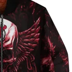 new jersey devils skull bite red black bomber jacket best selling