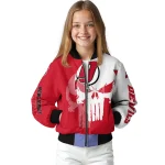 new jersey devils skull outline red white bomber jacket best selling