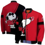 new jersey devils snoopy attitude red bomber jacket best selling