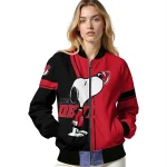 new jersey devils snoopy attitude red bomber jacket best selling