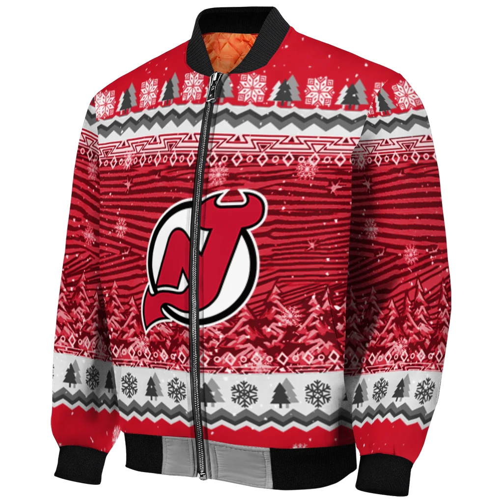 new jersey devils snowy pines red bomber jacket fashion forward new jersey devils snowy pines red bomber jacket fashion forward