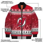 new jersey devils snowy pines red bomber jacket best selling