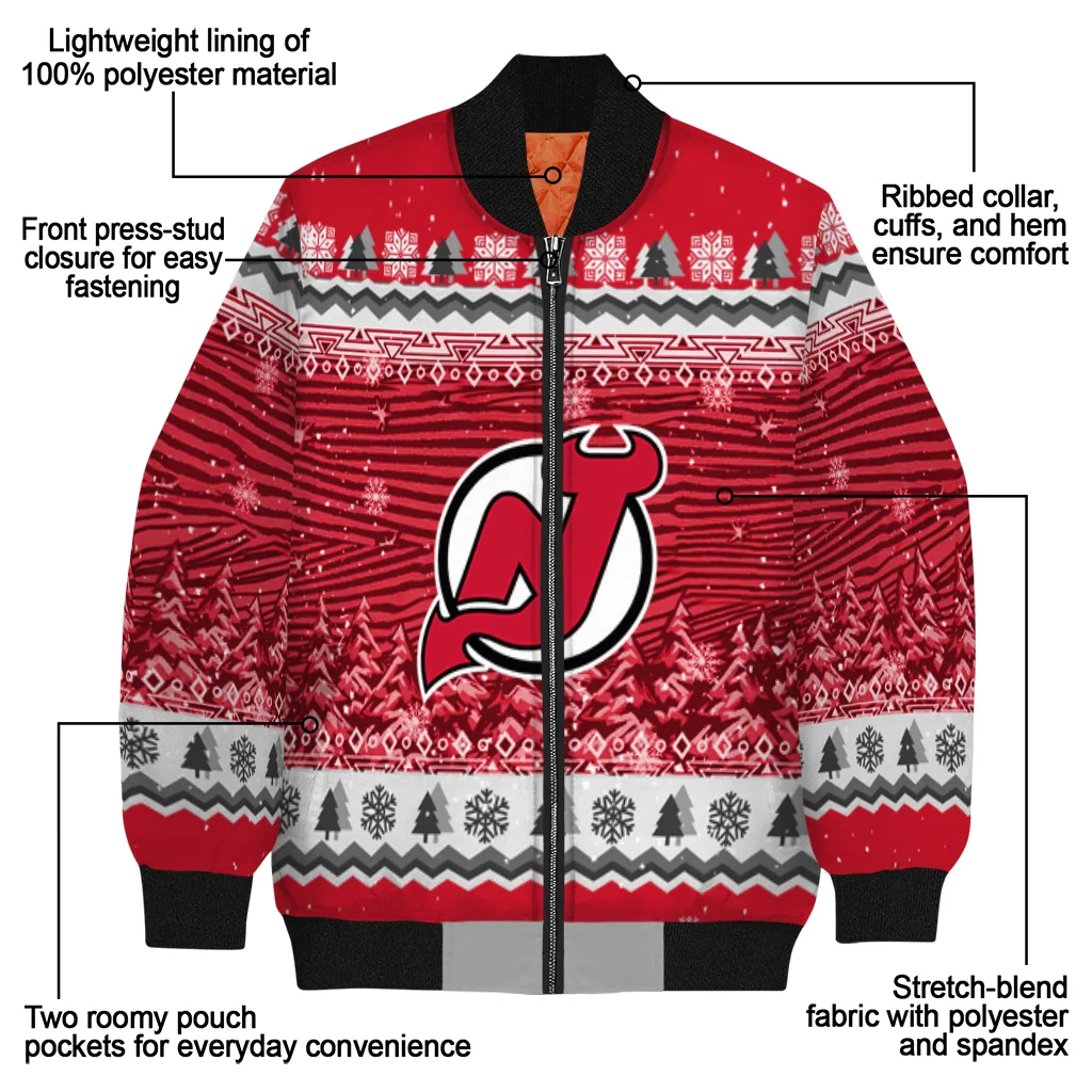 new jersey devils snowy pines red bomber jacket new arrival new jersey devils snowy pines red bomber jacket new arrival