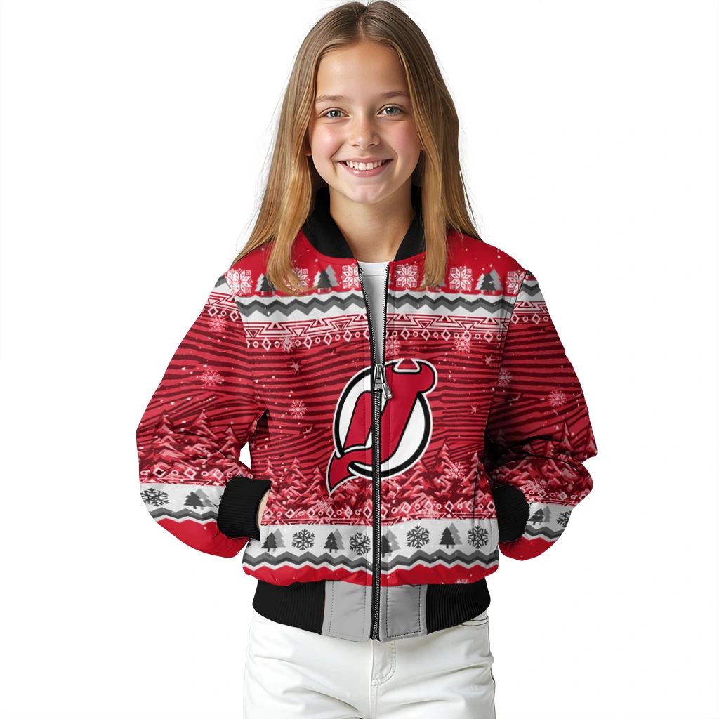 new jersey devils snowy pines red bomber jacket top rated new jersey devils snowy pines red bomber jacket top rated