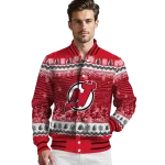 new jersey devils snowy pines red varsity jacket best selling