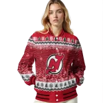 new jersey devils snowy pines red varsity jacket best selling