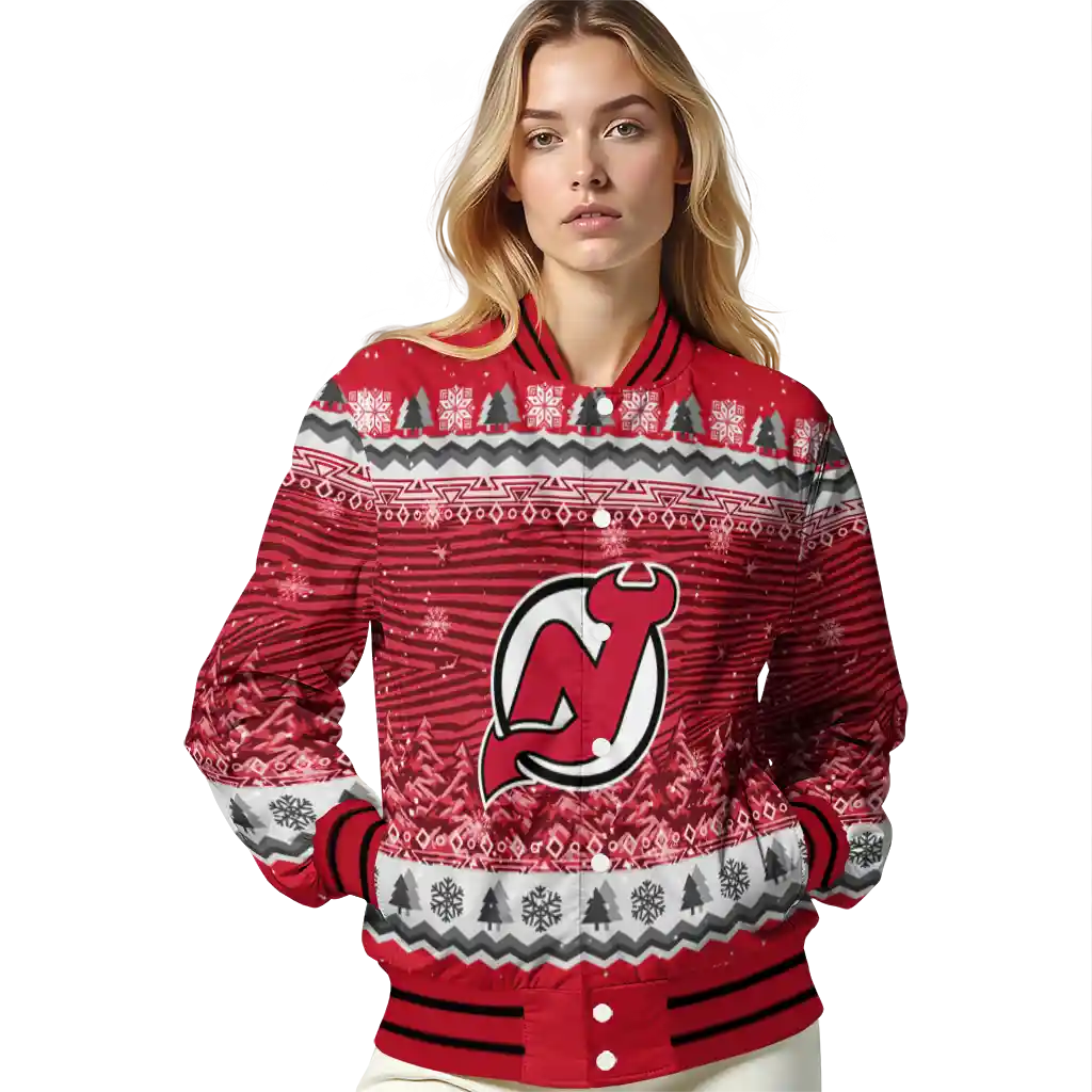 new jersey devils snowy pines red varsity jacket latest model new jersey devils snowy pines red varsity jacket latest model