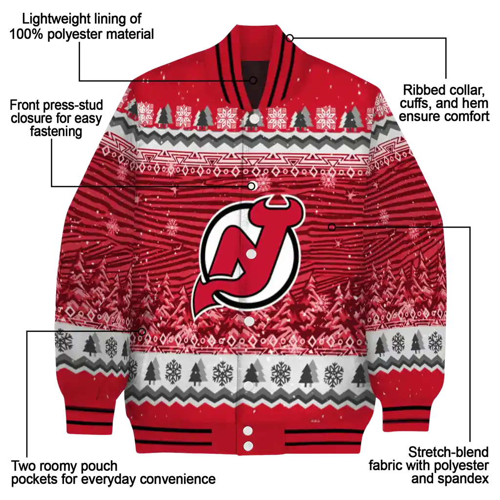 new jersey devils snowy pines red varsity jacket new arrival new jersey devils snowy pines red varsity jacket new arrival