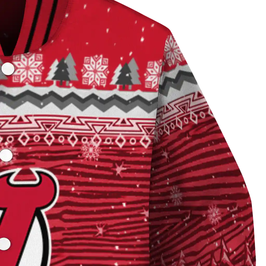 new jersey devils snowy pines red varsity jacket premium grade new jersey devils snowy pines red varsity jacket premium grade