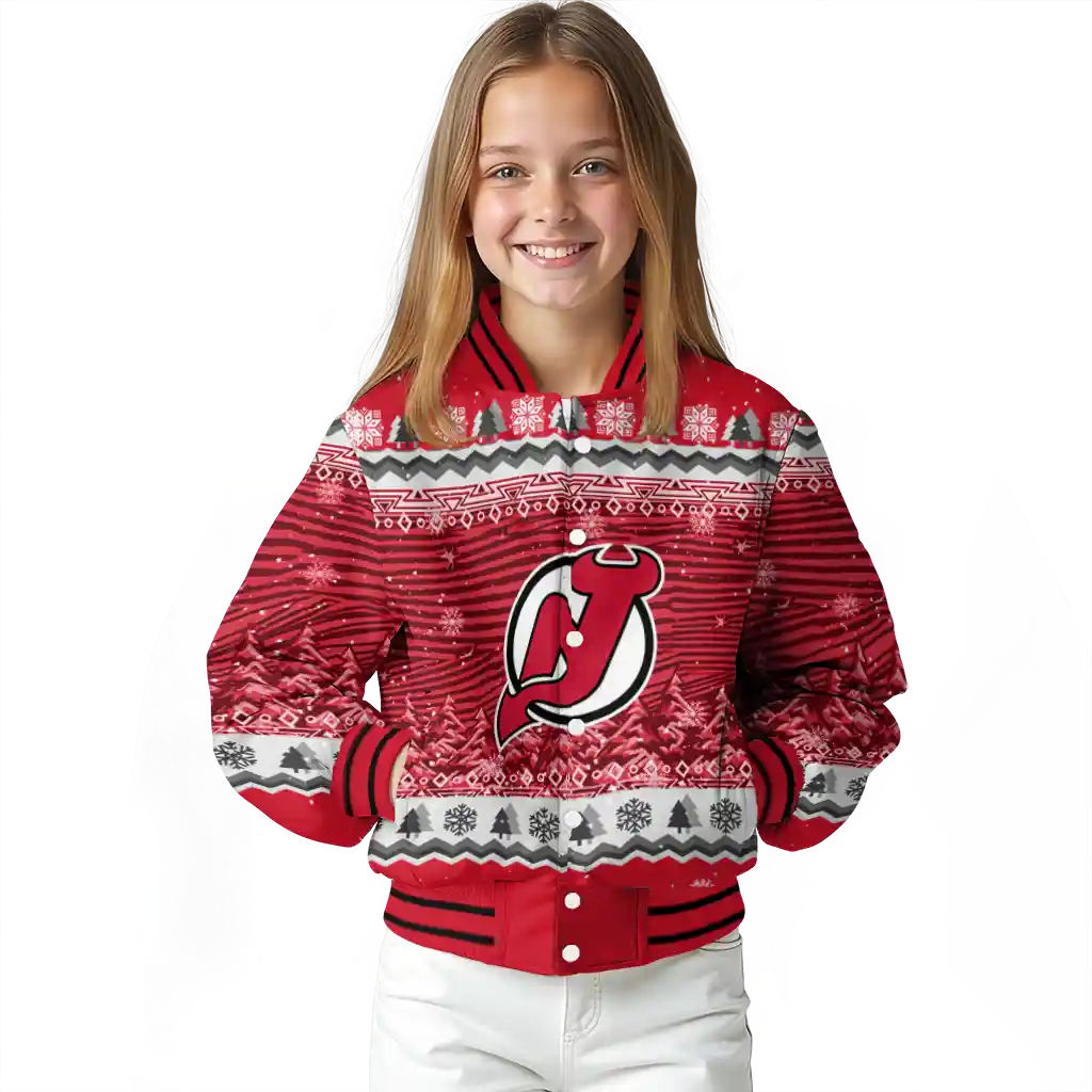 new jersey devils snowy pines red varsity jacket top rated new jersey devils snowy pines red varsity jacket top rated