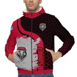new mexico lobos grid streak red black windbreaker jacket best selling