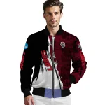new mexico lobos torn texture print red black bomber jacket best selling