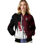 new mexico lobos torn texture print red black bomber jacket best selling
