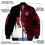 new mexico lobos torn texture print red black bomber jacket best selling